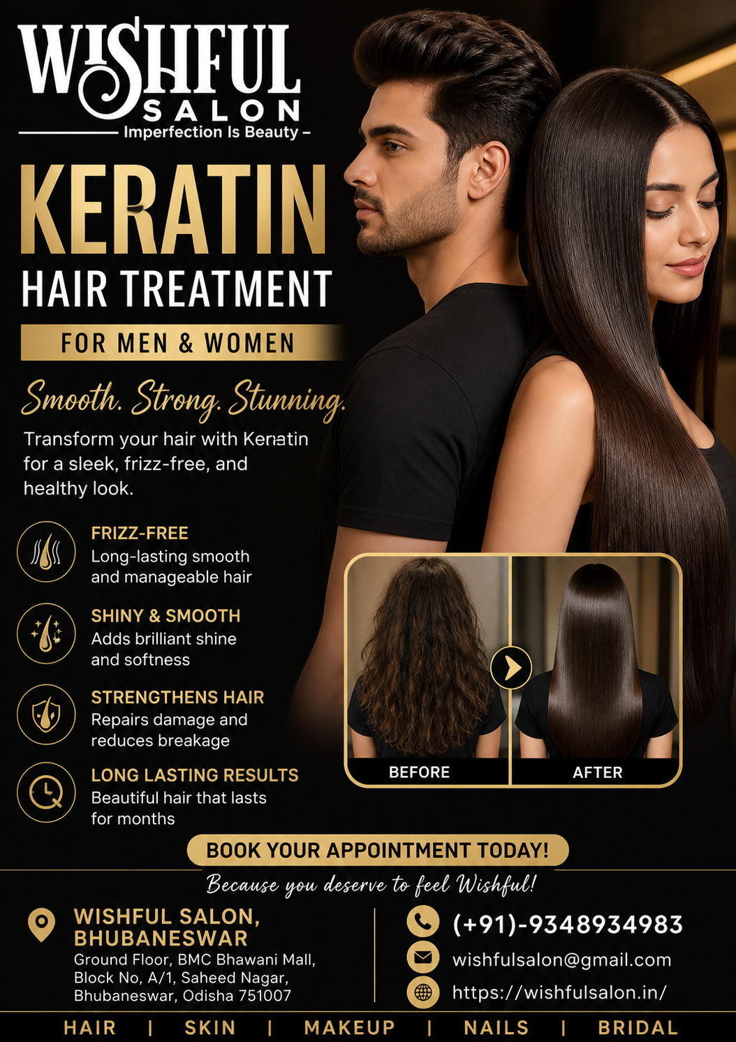 Keratin Hair Treatment for men and women in Bhubaneswar